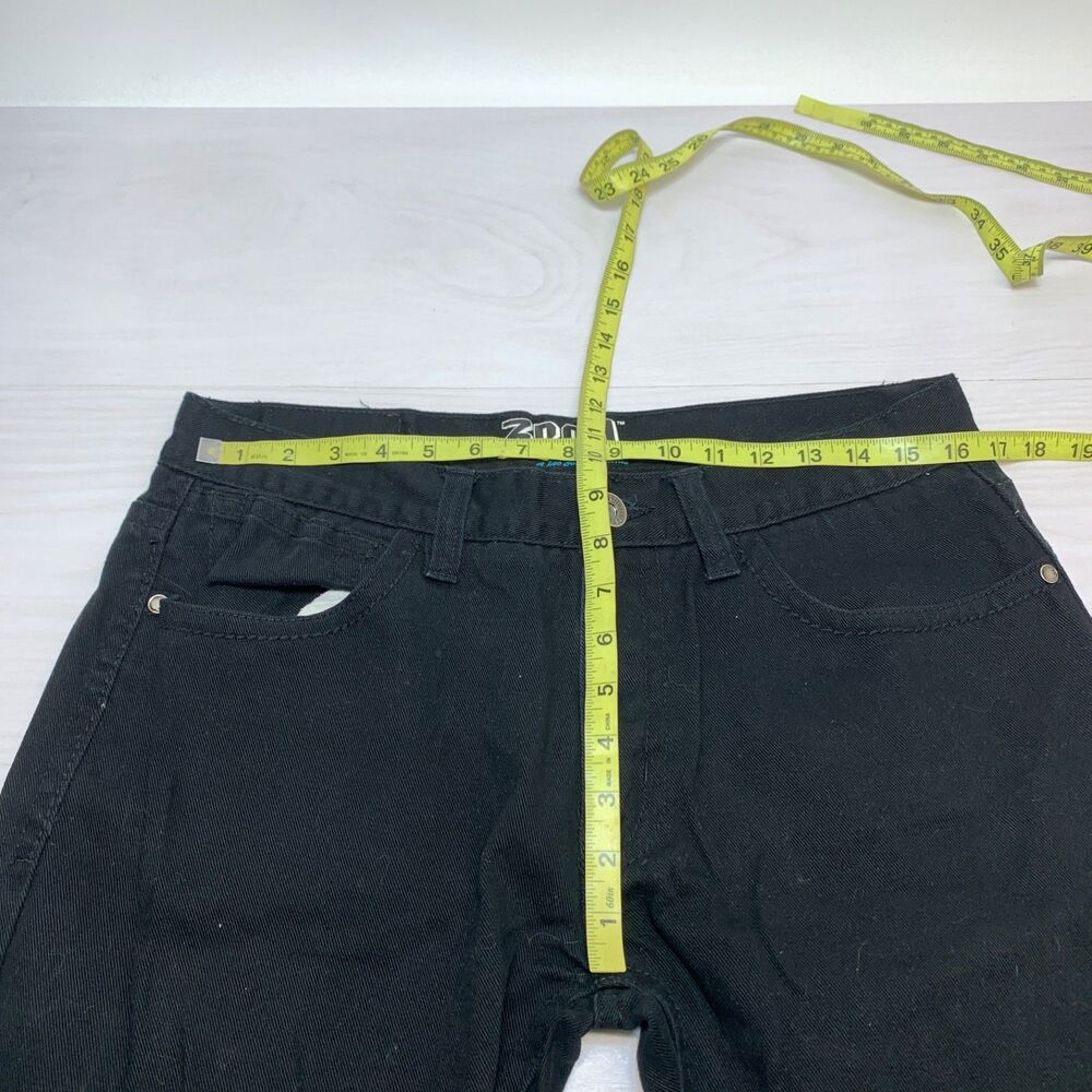 Third Rail Mens 36x32 Black Denim Y2k Straight Leg Jeans Streetwear View 6